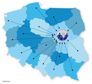błękitna mapa Polski