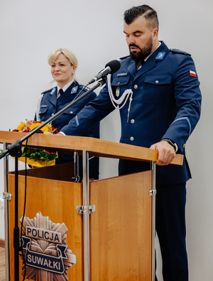 Policjanci uroczystość