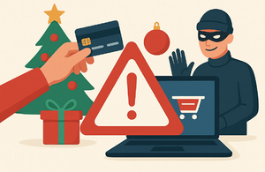 animacja na której między innymi znajduje się zamaskowana osoba, komputer czy karta kredytowa