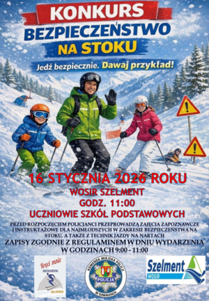 plakat informujący o konkursie narciarskim