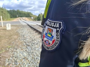 policjanci sprawdzający rejon torów kolejowych